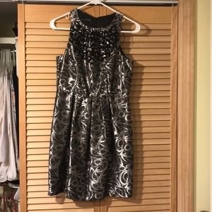 Silver and black patterned dress